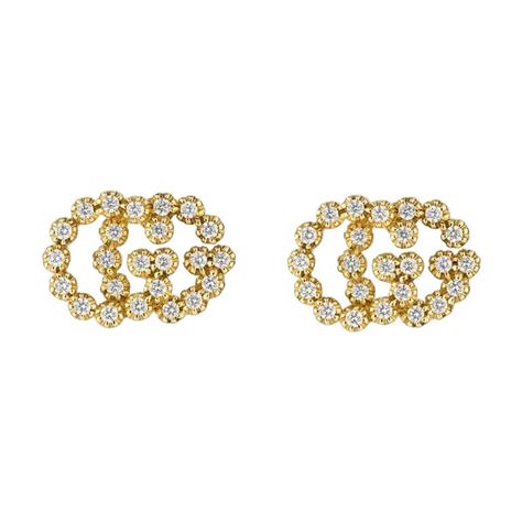 gucci gg diamond stud halo earrings|Gucci gold earrings sale.